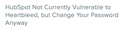 HubSpot Heartbleed Blog Post Title