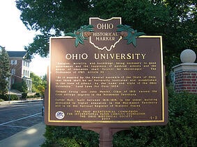 Ohio University sign