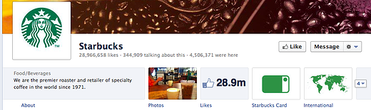 Starbucks Facebook Timeline