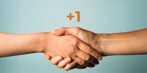 Shaking hands with a new client