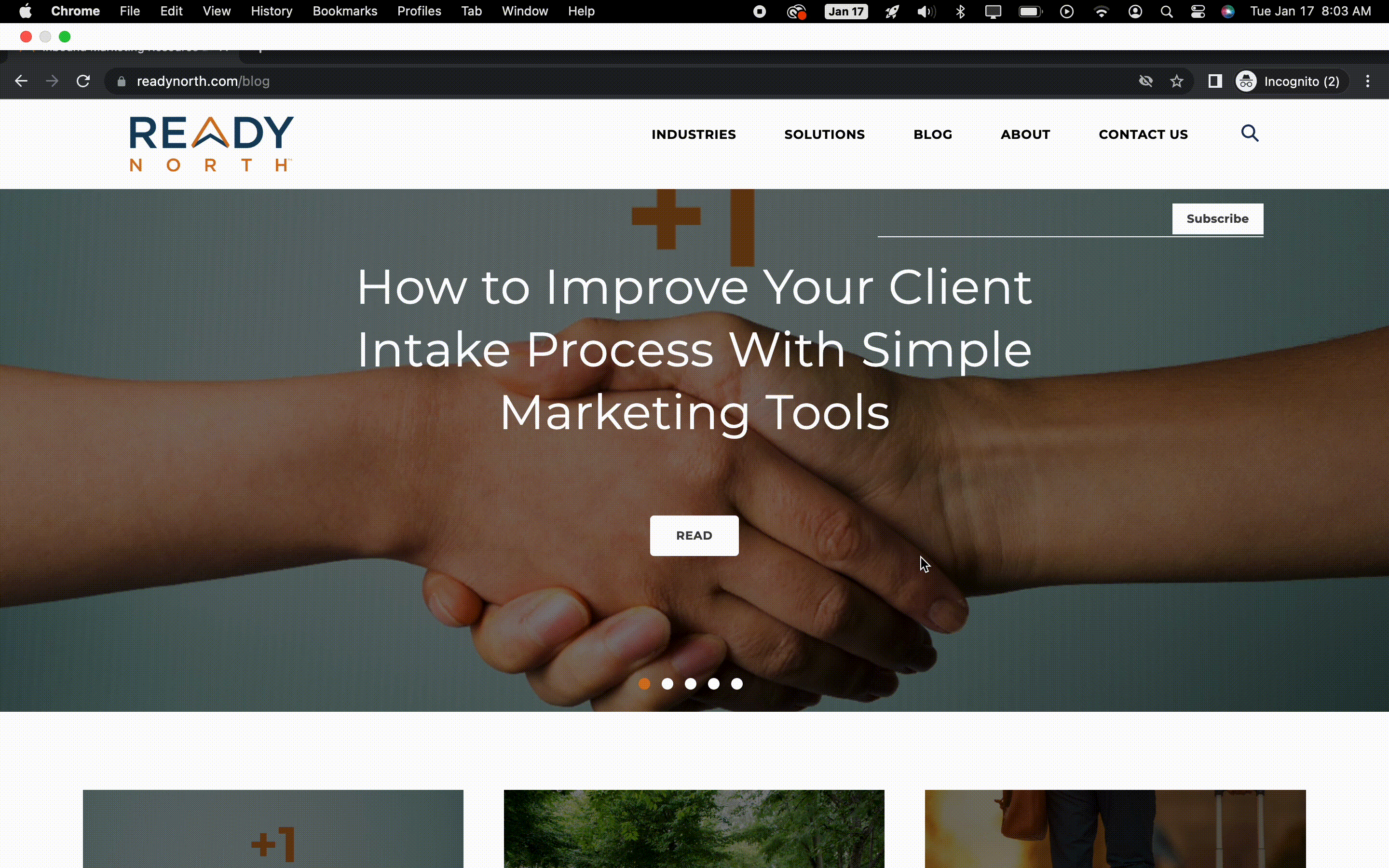 screen recording of signing up for a newsletter from pop-up form